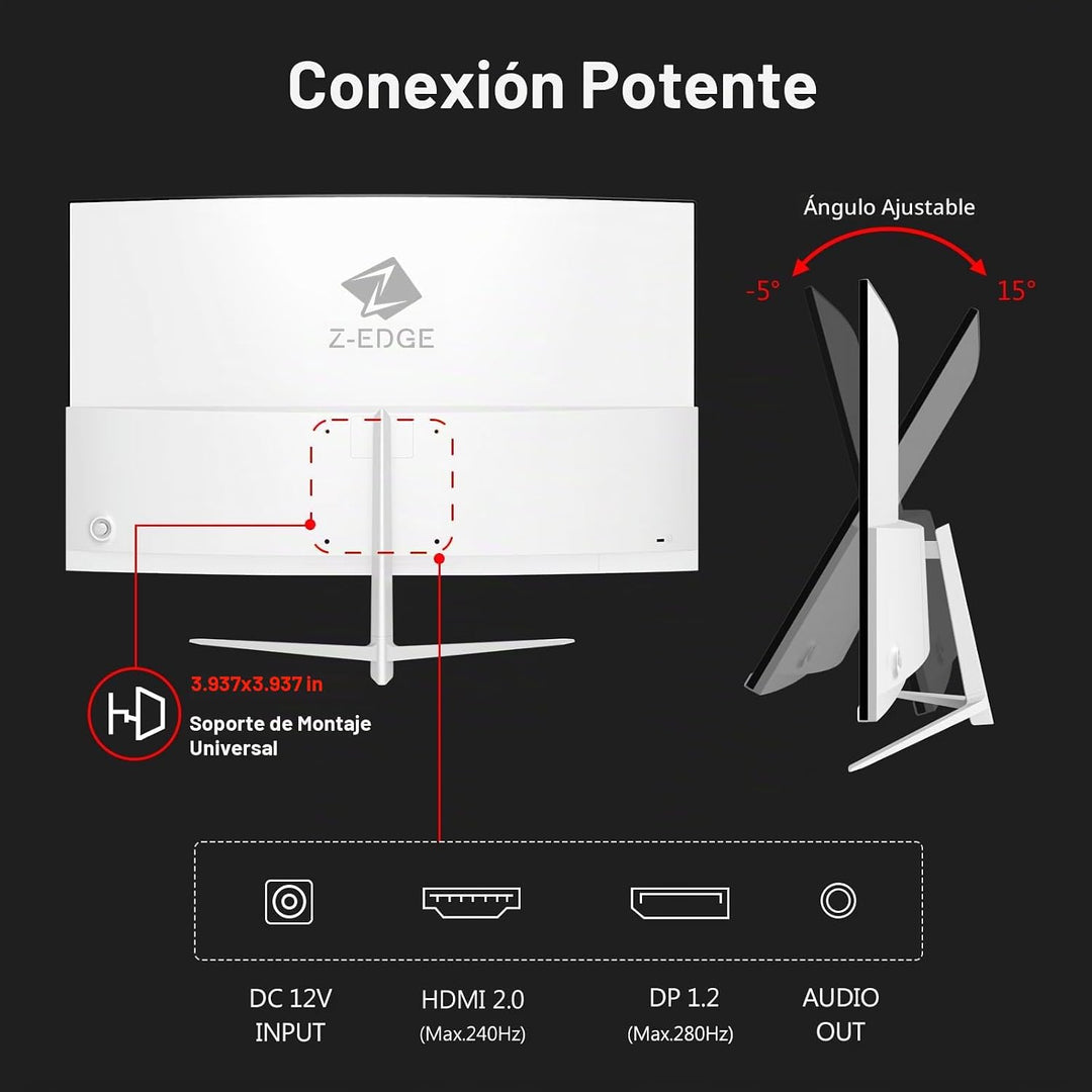 Z-Edge Monitor curvo para juegos de 27 pulgadas, FHD 1080P 240Hz 28...