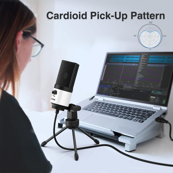 FIFINE - Micrófono USB para podcast, micrófono de grabación para PC...