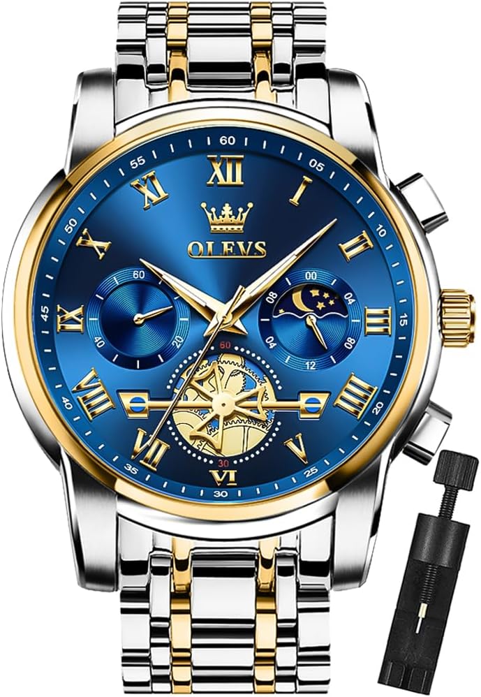 OLEVS Reloj para Hombres Clásico de Negocios en Acero Inoxidable Reloj para Hombre