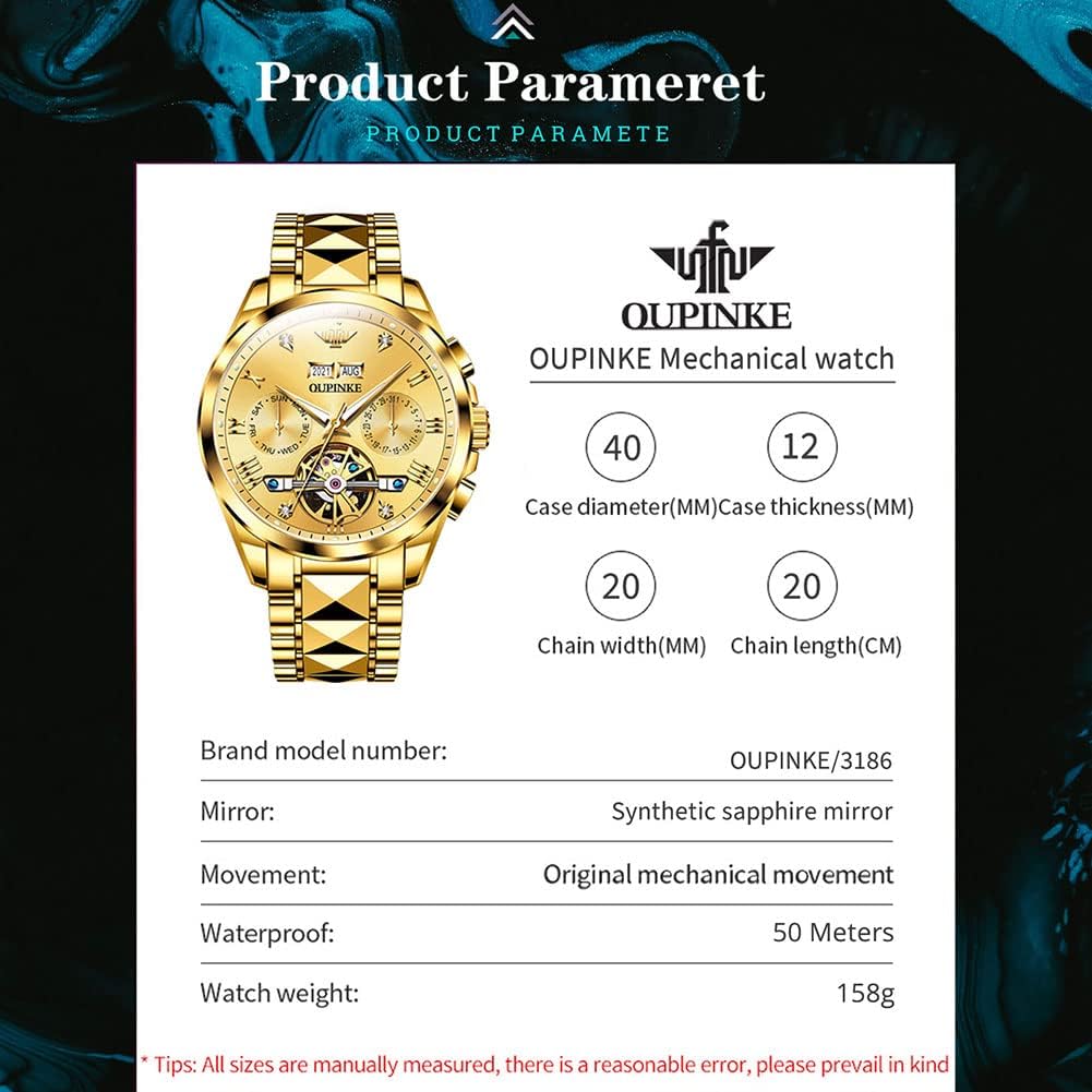 OLEVS Relojes esqueletos automáticos de acero inoxidable