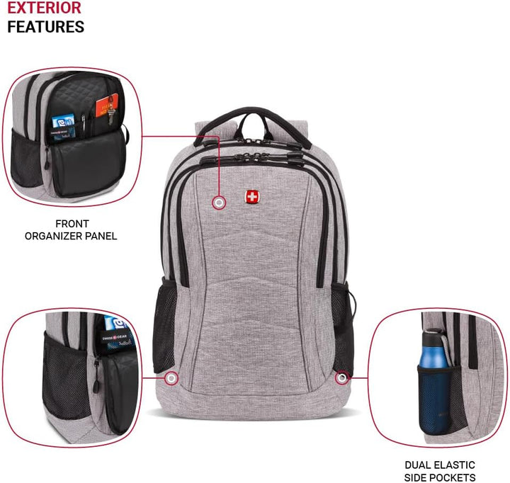 SwissGear 5668 Mochila para portátil, gris claro jaspeado, 18.25 pu...