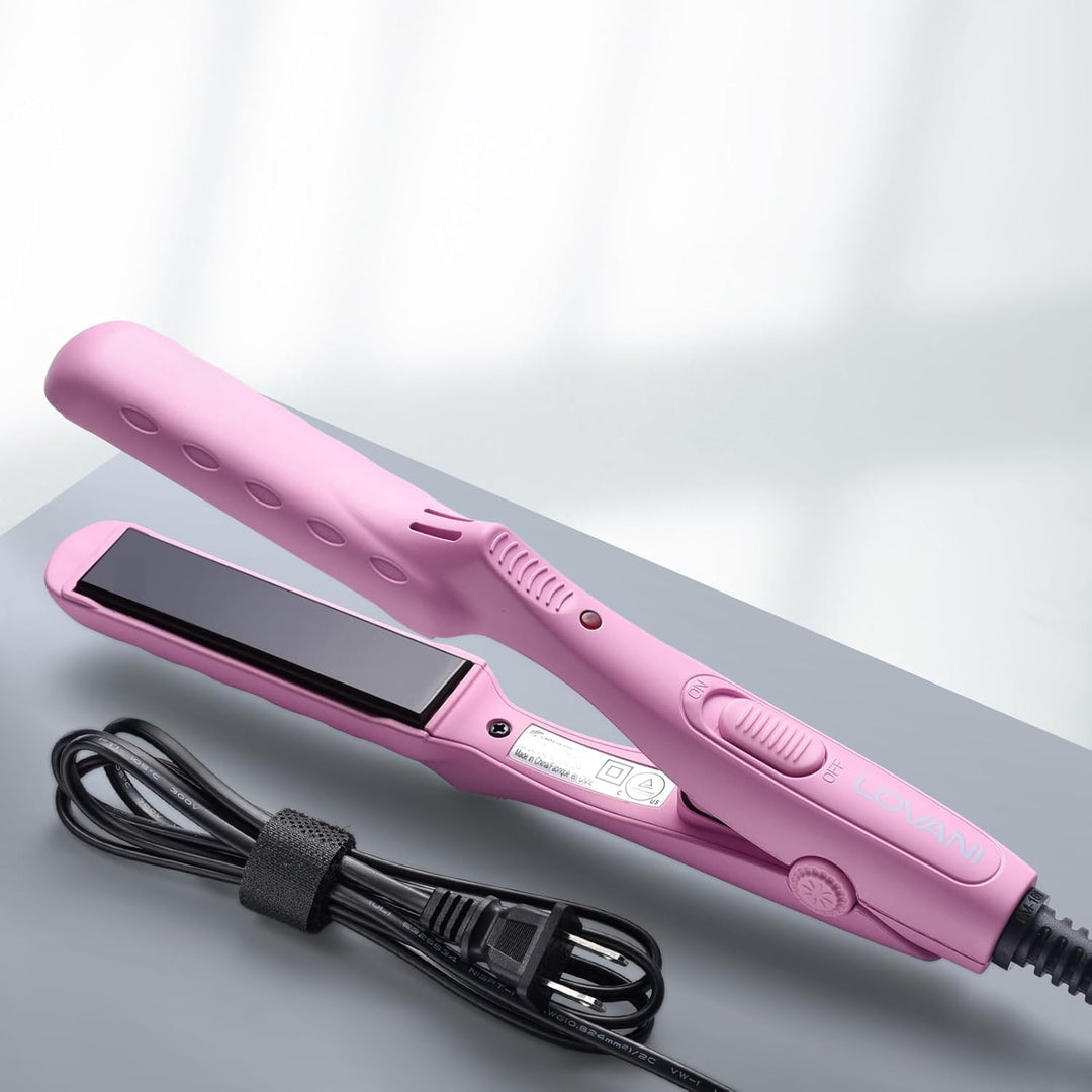 LOVANI Mini plancha plana, alisador de pelo de doble voltaje para v...