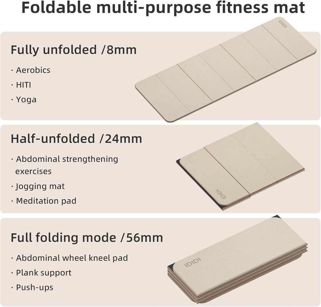 Tapete de Yoga Plegable - 70" x 24" | 0.32" (8 mm) de espesor