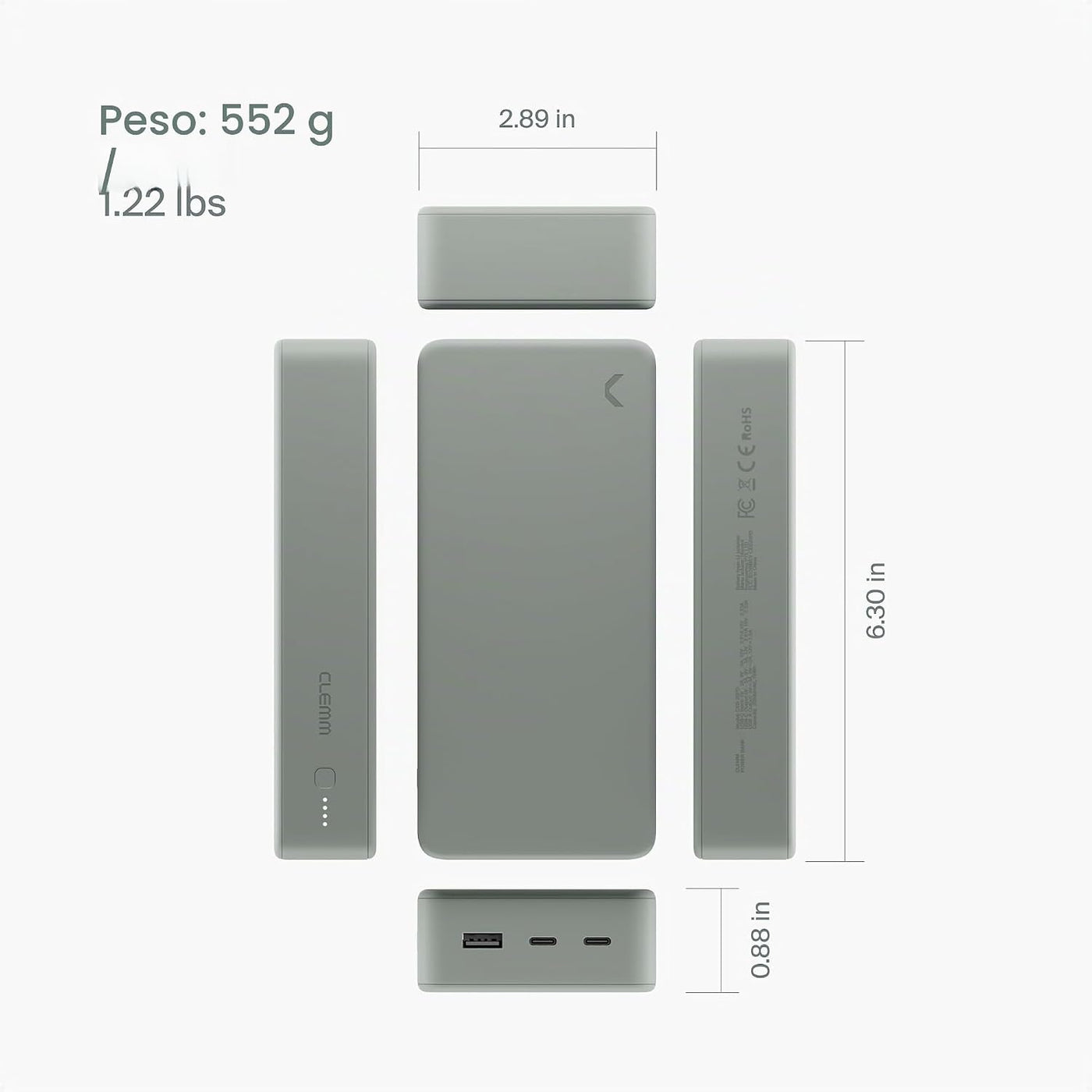 Clemm Cargador portátil de 30000 mAh, batería externa para iPhone,...