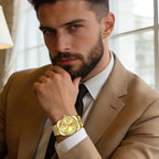 OLEVS Reloj para Hombres Acero Inoxidables Cuarzo Lujo Reloj de vestir de gran esfera
