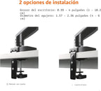 Amazon Basics Soporte de escritorio con brazo de monitor único con resorte de gas, tensión ajustable, se adapta a monitores de 15 a 27 pulgadas, soporta 4.4-15.4 libras, VESA 75x75/100x100, negro