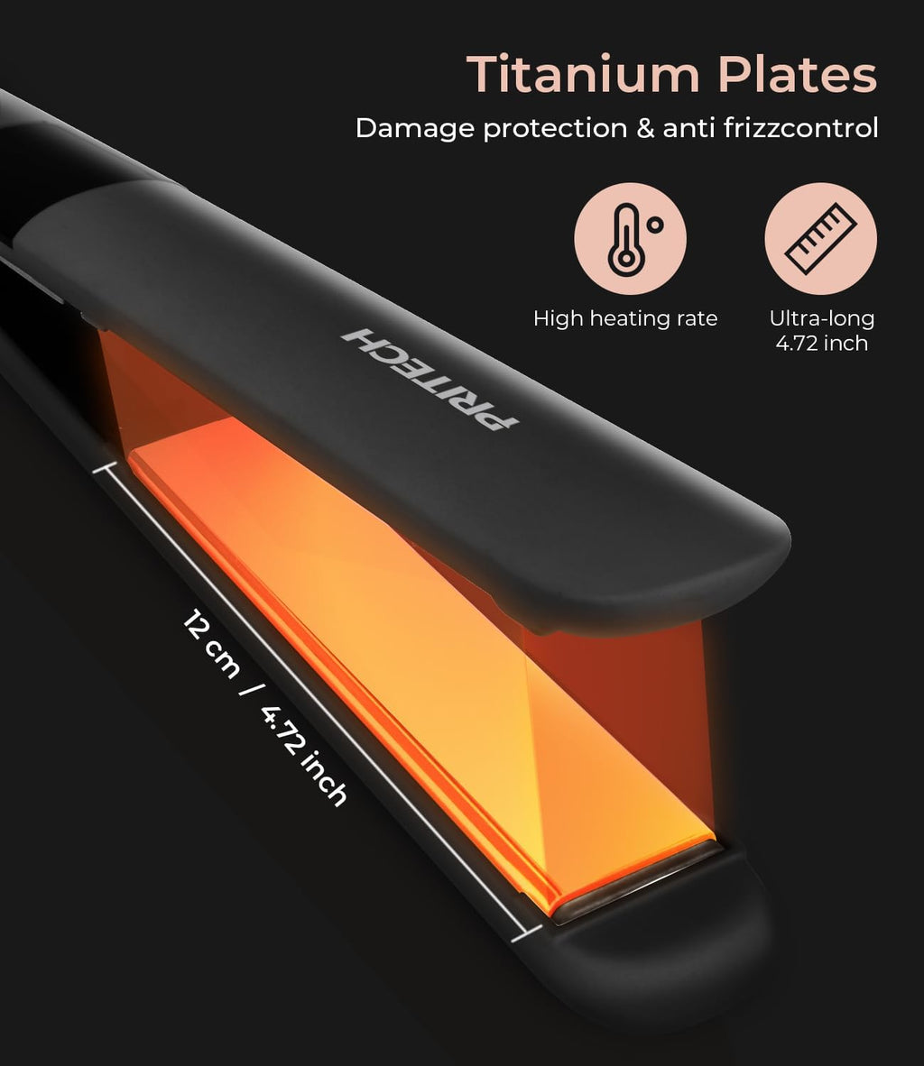 PRITECH Plancha plana para el cabello, plancha plana de titanio