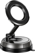 Soporte magnético para teléfono de coche compatible con MagSafe, soporte plegable de aleación de zinc, ajuste de 4 ejes para tablero y parabrisas para iPhone 18-12