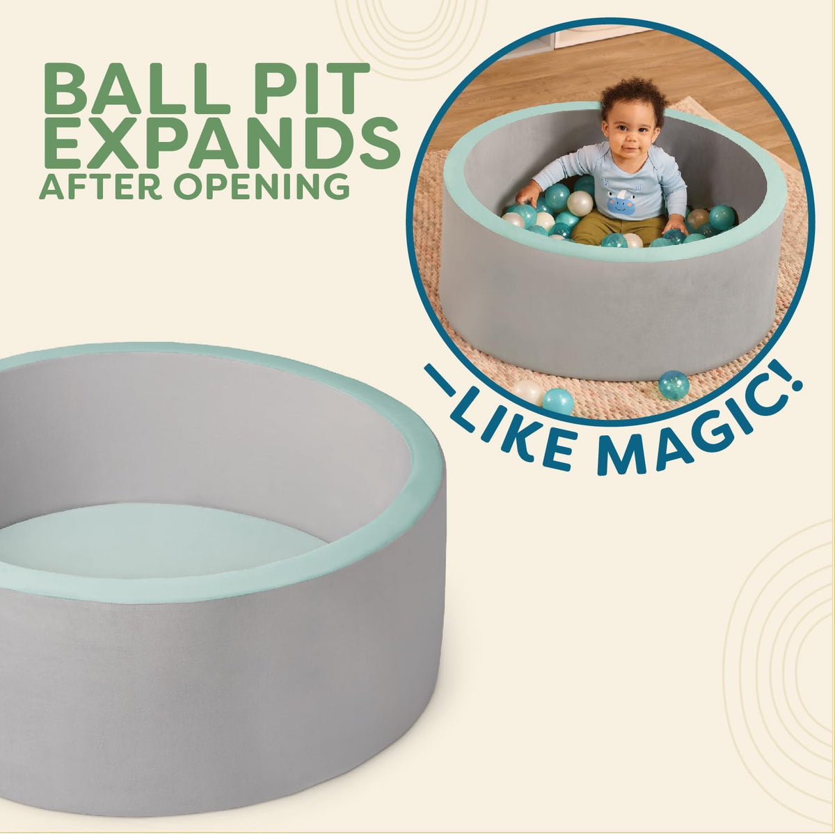 B. toys Battat Piscina de Pelotas de Espuma Suave con 100 Pelotas Reforzadas Resistentes a Aplastamiento