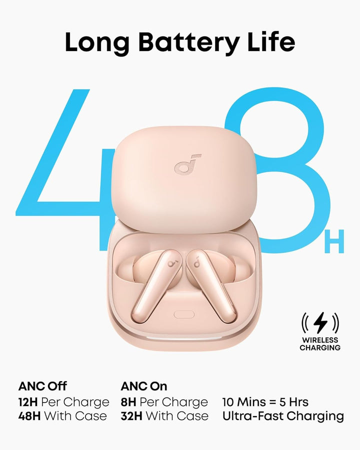 Soundcore Liberty 5 de Anker, auriculares inalámbricos con cancelación de ruido, reducción de voz 2 veces más fuerte, cancelación de ruido adaptativa en tiempo real, carga rápida, audio Dolby, 6
