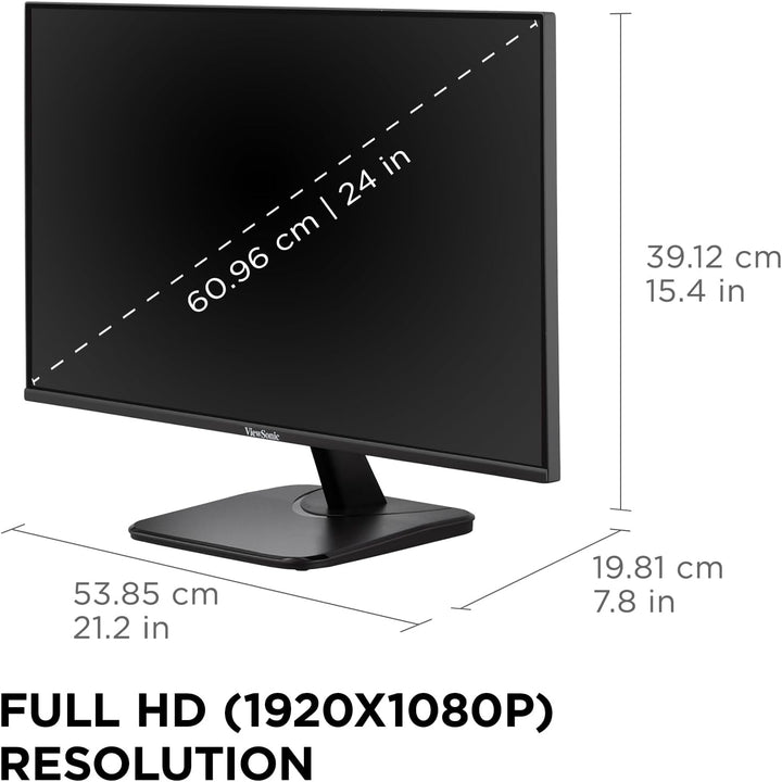 ViewSonic VA2456A-MHD Monitor de 24 pulgadas 1080p, pantalla IPS co...