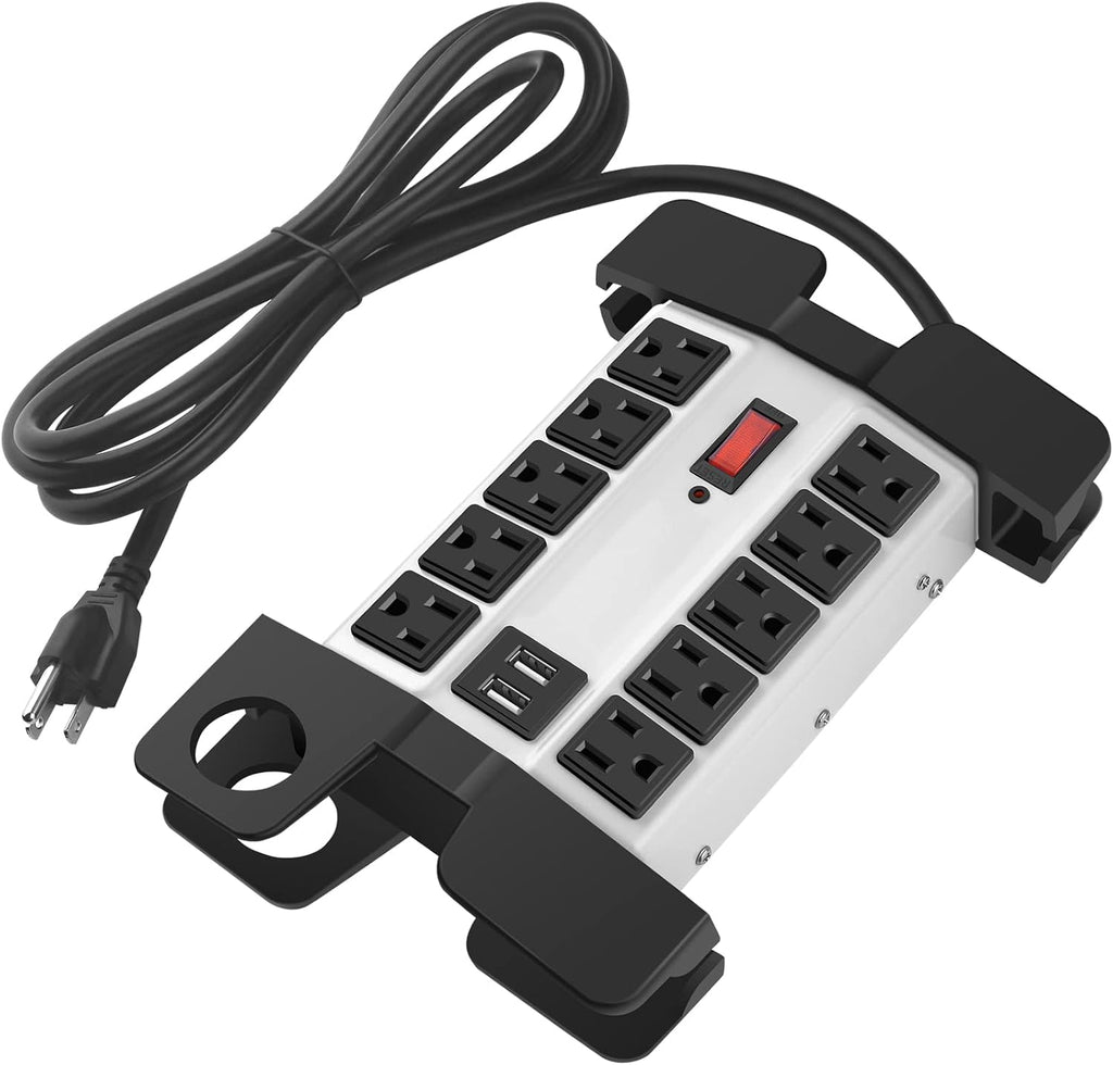 CCCEI Regleta de alimentación resistente con puertos USB, 10 tomacorrientes