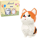 Larcele Juego de micro bloques de construcción, mini ladrillos de juguete de construcción para mayores de 12 años, 1296 piezas KLJM-05 (Munchkin Cat-Orange)