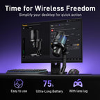 MAONO Micrófono inalámbrico para juegos DM40 Pro USB para PC