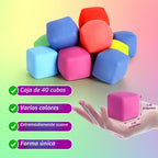 40 paquetes de juguetes para la ansiedad de cubo de estrés de elevación lenta, juguetes sensoriales de bolas blandas para niños y adultos, juguetes de ansiedad de forma cuadrada para el aula