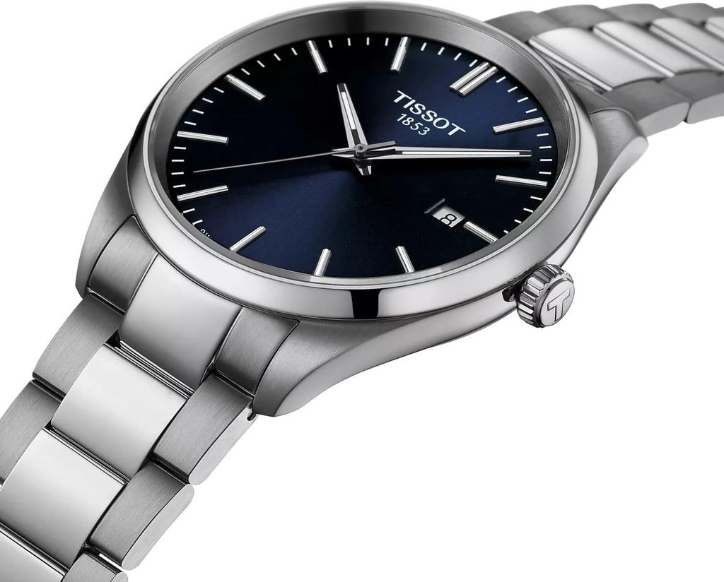 Tissot PR 100, cuarzo suizo, 1.575 en, esfera azul, reloj para hombre