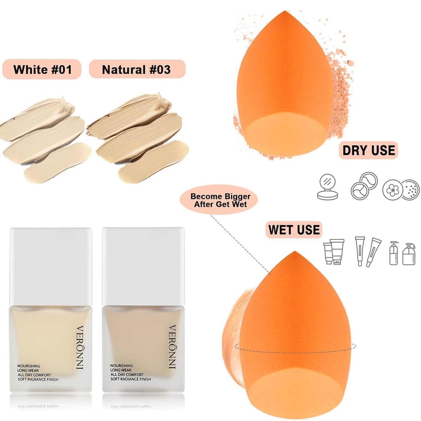 VERONNI Juego de maquillaje todo en uno para mujer, kit completo de...