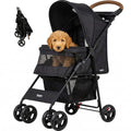 Cochecito para mascotas para perros y gatos pequeños, cochecito plegable para mascotas con malla transpirable, cesta de almacenamiento y soporte para tazas, cochecito ligero para perros de 4 ruedas