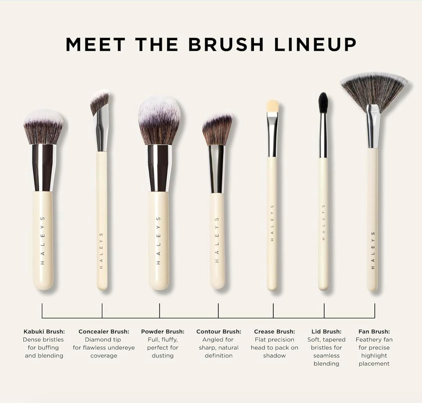 HALEYS Brocha de maquillaje kabuki \u2013 Brocha de base vegana par...