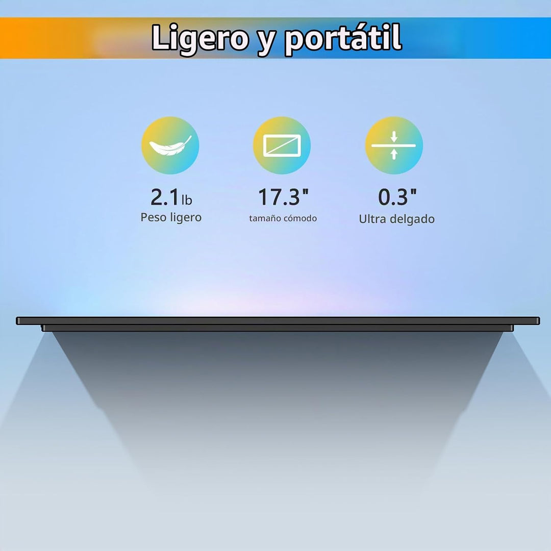 WGK Monitor portátil de borde estrecho de 17.3\u201D 1080P FHD 144H...