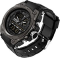 AIMES Reloj de pulsera táctico digital y analógico para hombre, impermeable, para deportes al aire libre, estilo militar, con fecha, multifunción, LED, cara grande, alarma y cronómetro