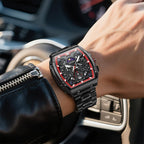 OLEVS Reloj para Hombres Analógico Cuarzo Lujo Diamante Resistente al Agua Cronógrafo Acero Inoxidable Carita Grande Cuadrado Fecha Fase Lunar Romano Relojes de Vestir para Hombres