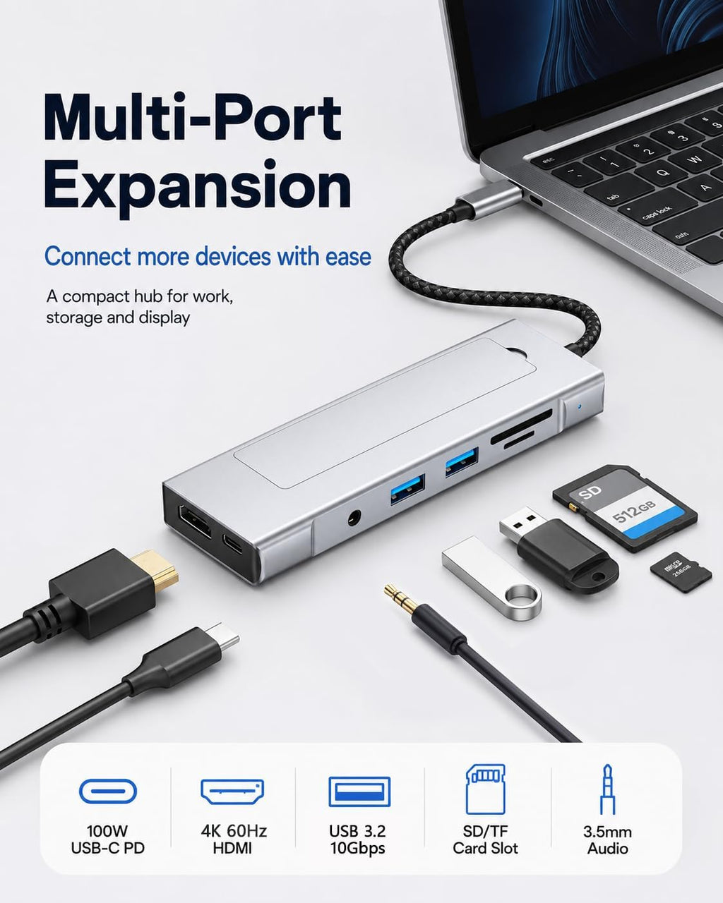 BKELHS, hub USB 3.2, alimentado
