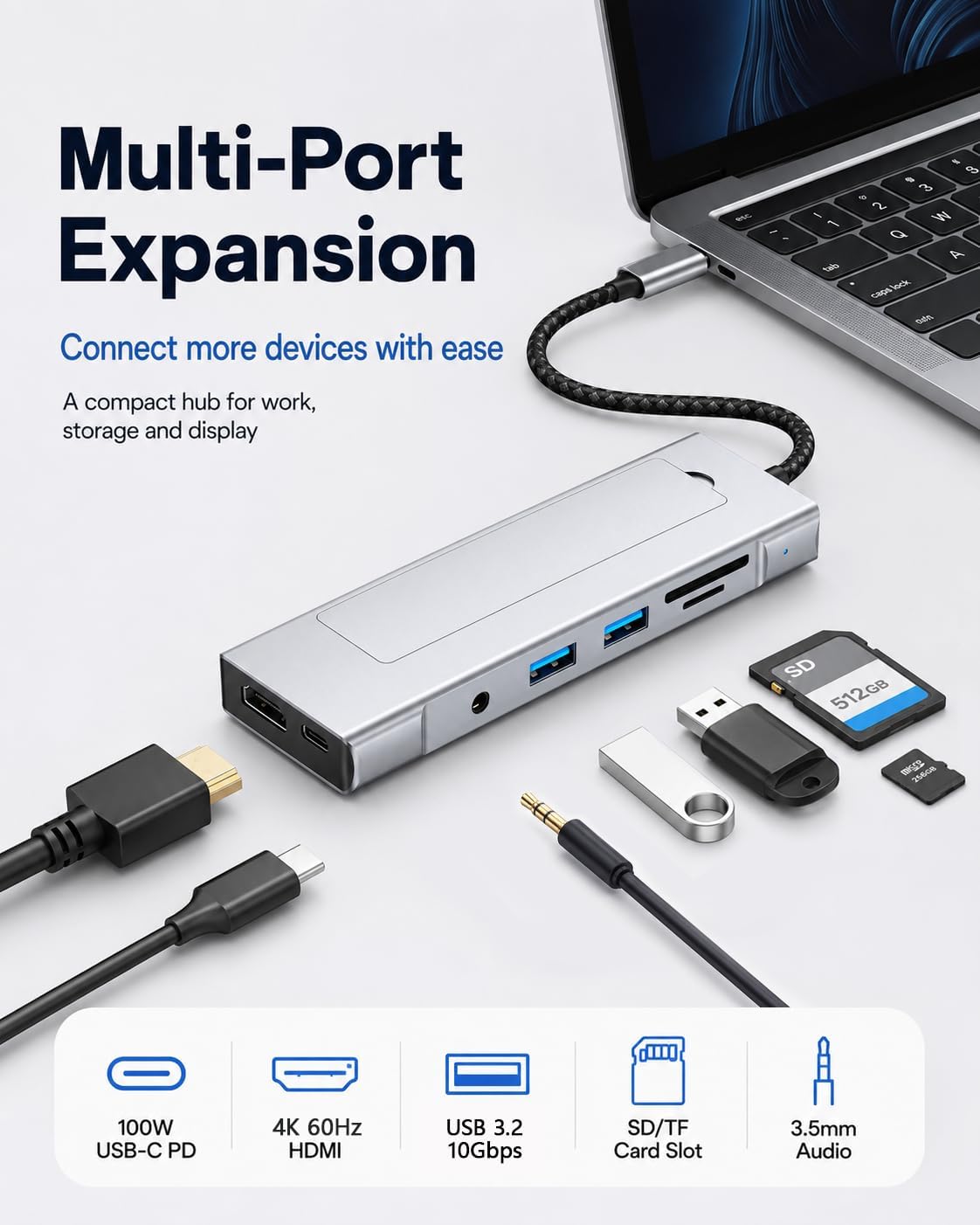 BKELHS, hub USB 3.2, alimentado