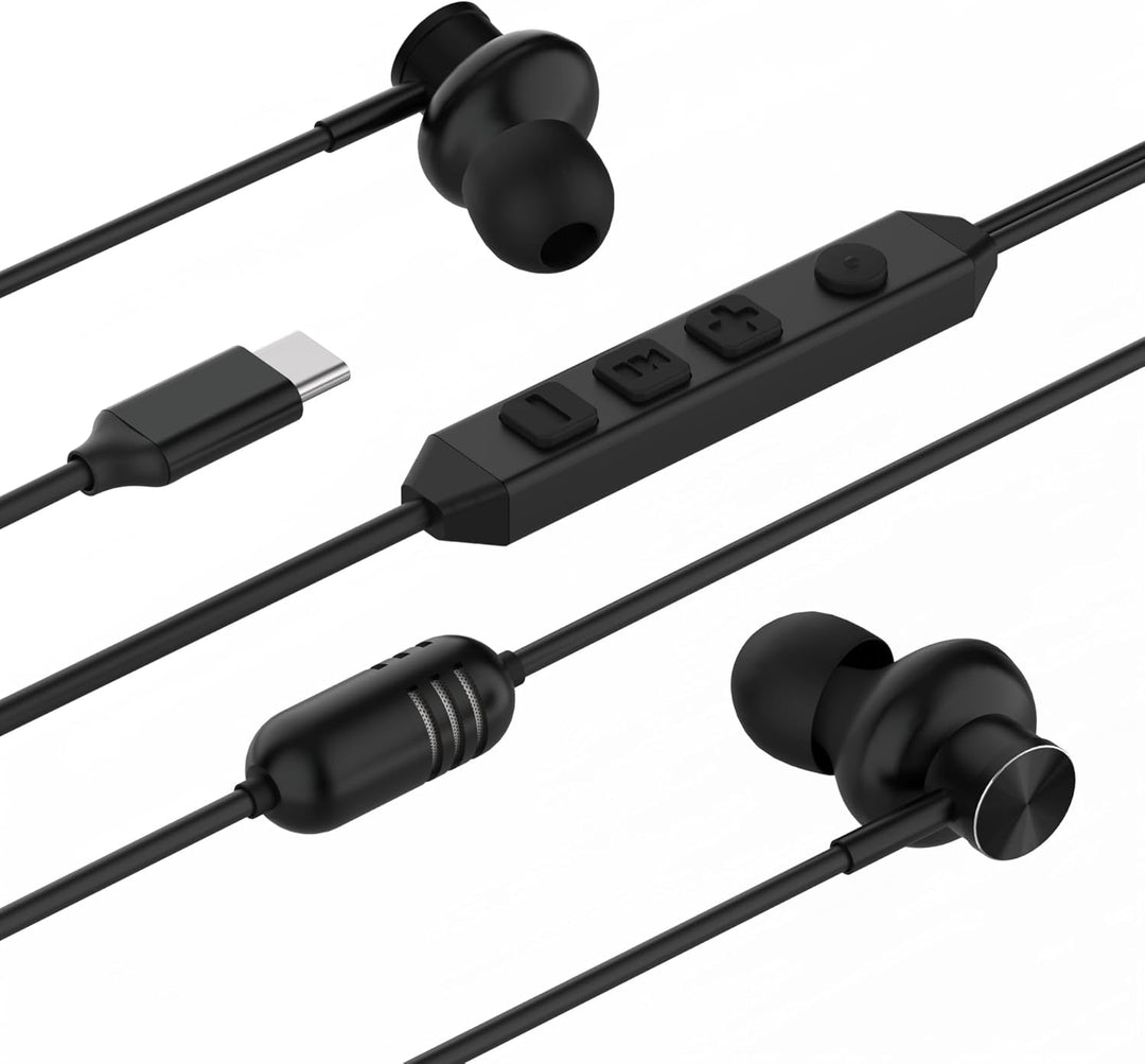 Bhvrtls Auriculares intrauditivos USB-C con cable, auriculares con...