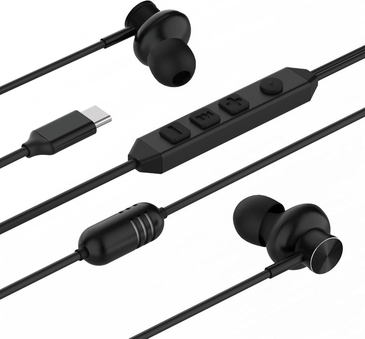 Bhvrtls Auriculares intrauditivos USB-C con cable, auriculares con...