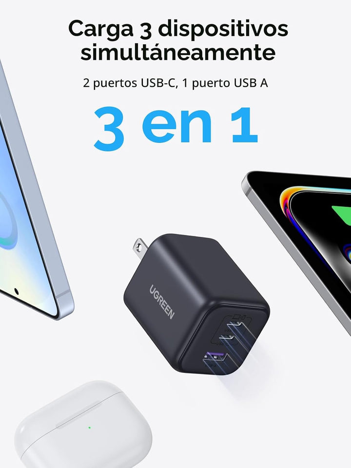 UGREEN Paquete de carga rápida, cargador de pared USB-C GaN de 45 W...