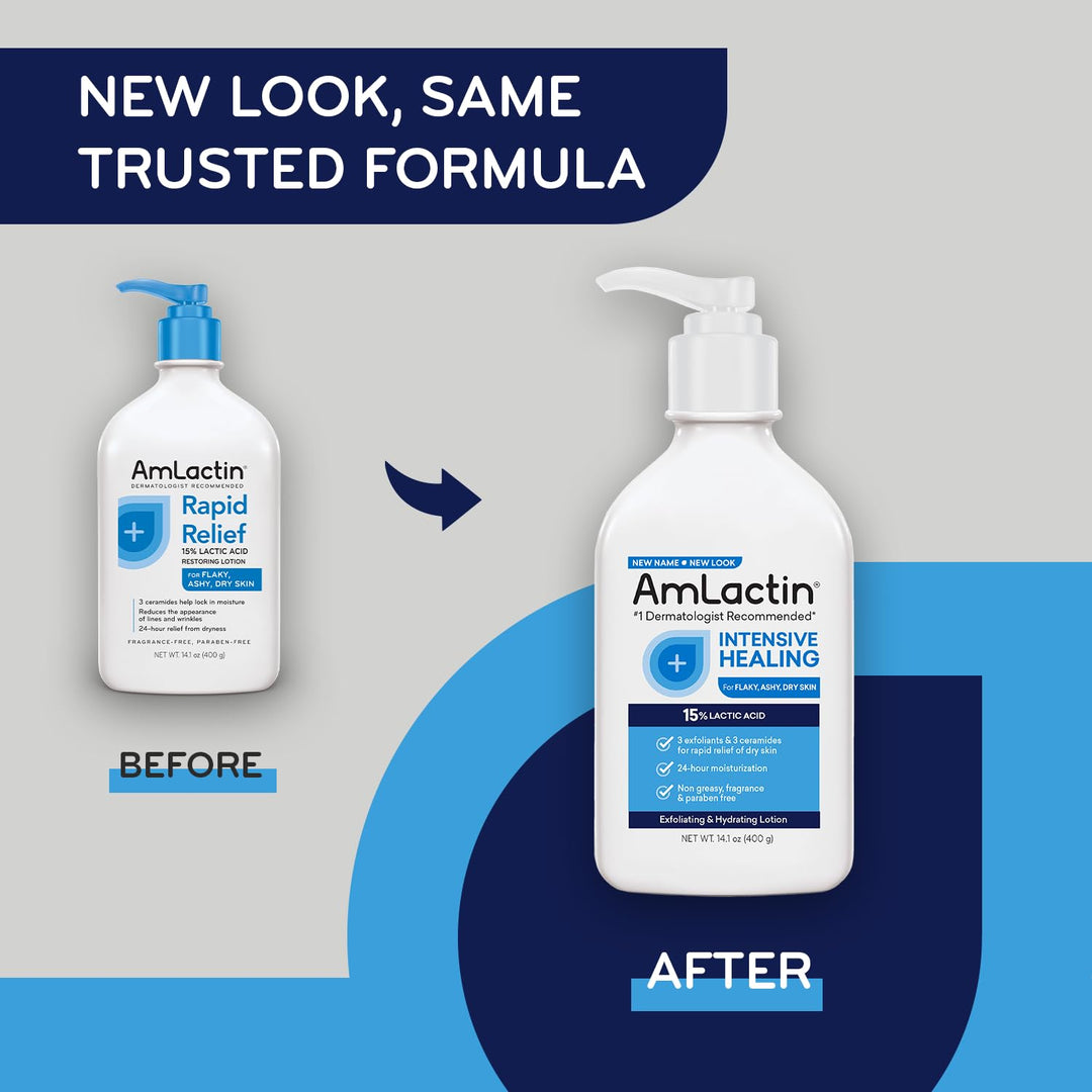 AmLactin Loción corporal curativa intensiva para piel seca, botella...