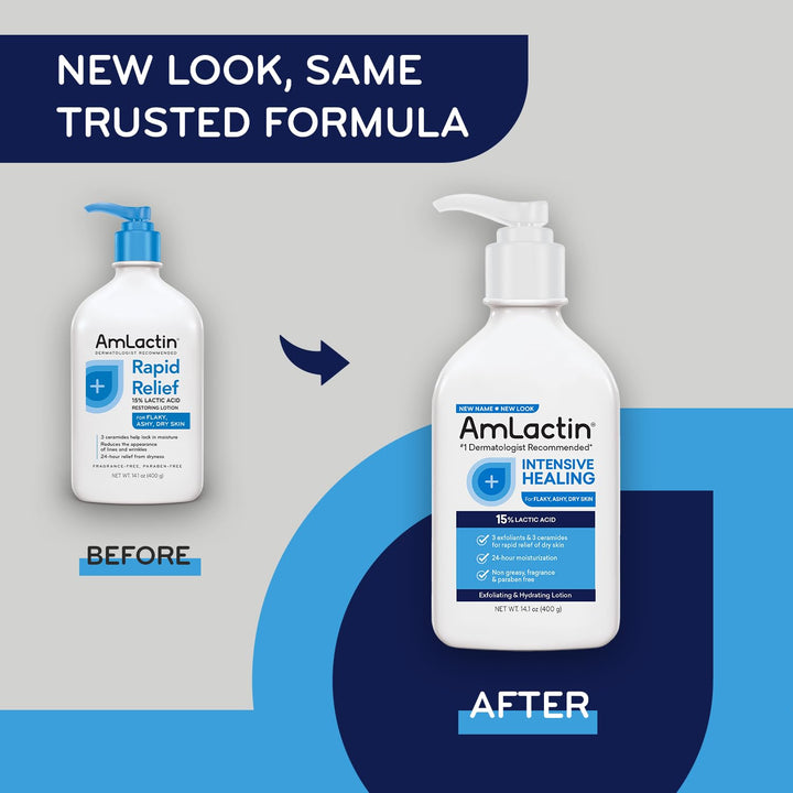 AmLactin Loción corporal curativa intensiva para piel seca, botella...