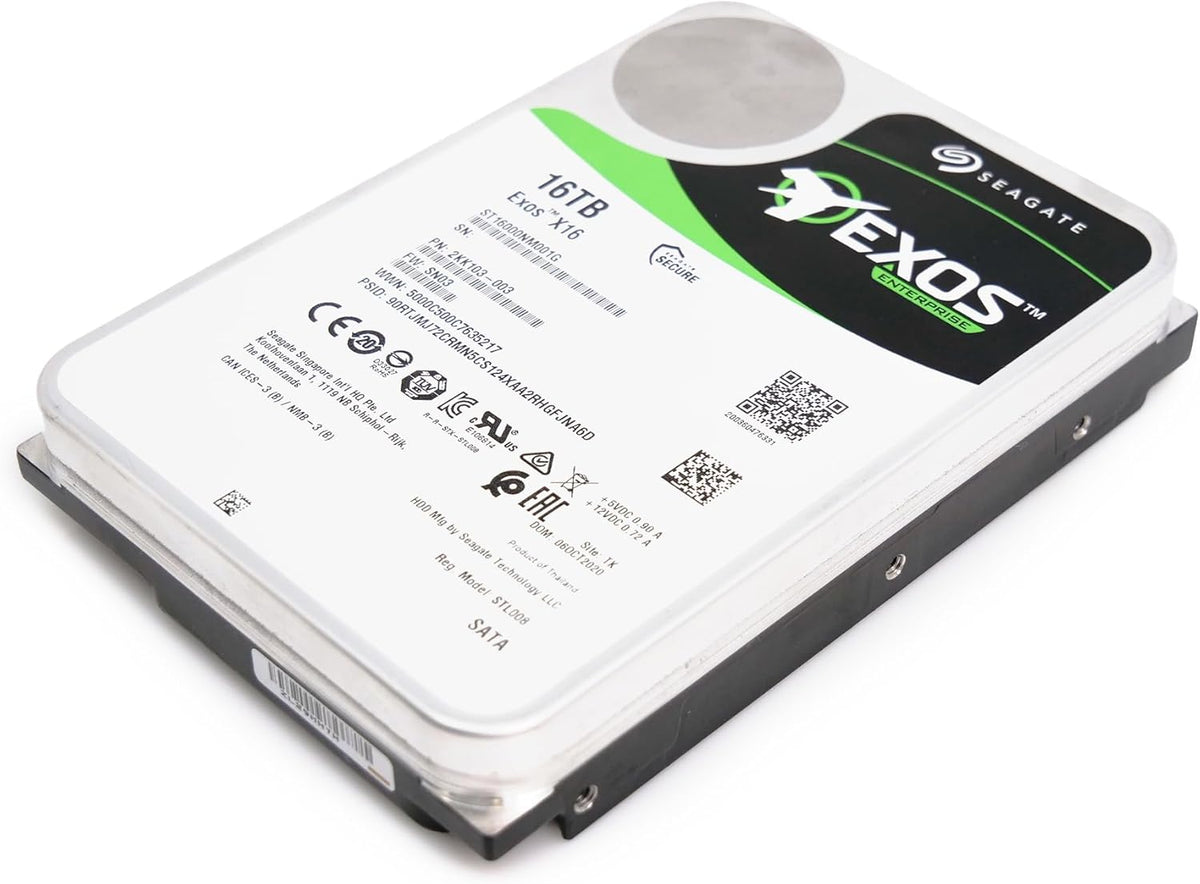 Seagate 16TB HDD Exos X16 7200 RPM 512e\/4Kn SATA 6Gb\/s 256MB cach...