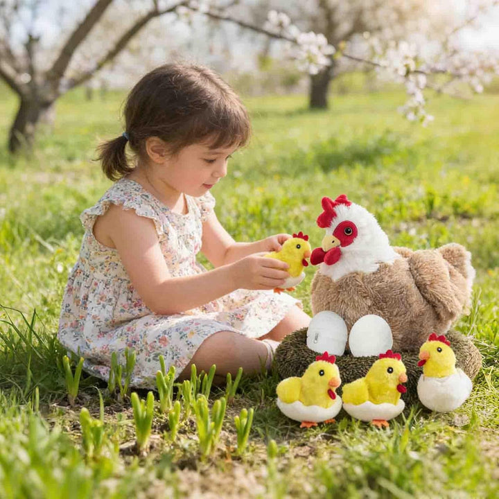 XYHQYB Peluche de pollo 9 en 1, juguetes de pollo de peluche para n...