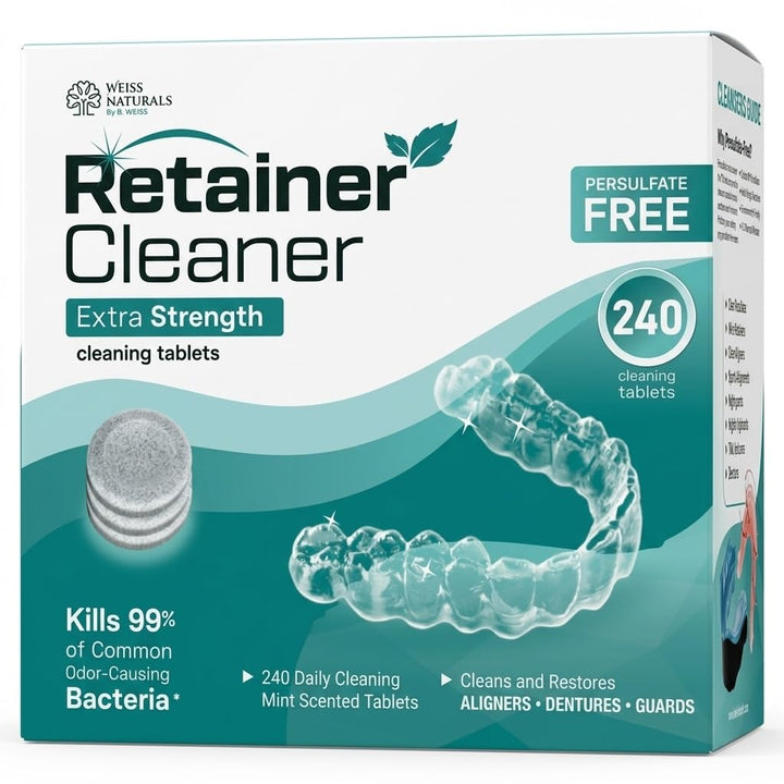Weiss Naturals - Tabletas limpiadoras de retenedores, elimina manch...