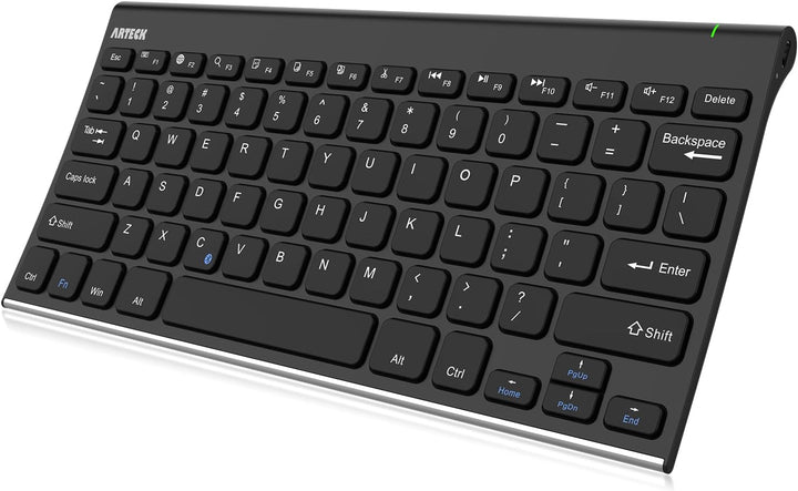 Arteck Teclado Bluetooth, teclado inalámbrico universal de acero in...