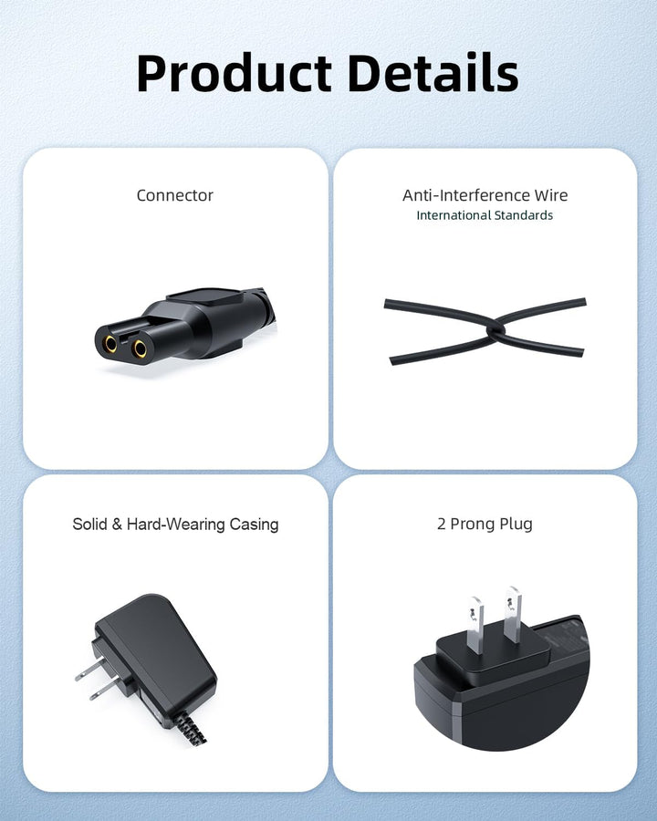 Cable de carga de 15V 183m para afeitadora Philips Norelco