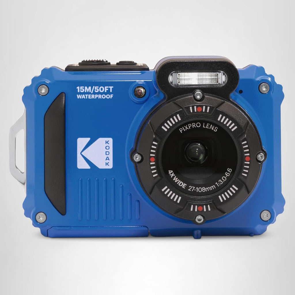 KODAK PIXPRO WPZ2 16MP Waterproof Digital Camera, 15m, 4X Zoom, Blue, Azul