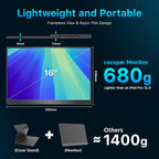 cocopar Monitor portátil de 16 pulgadas 2.5K QHD 120Hz 110% sRGB Mo...