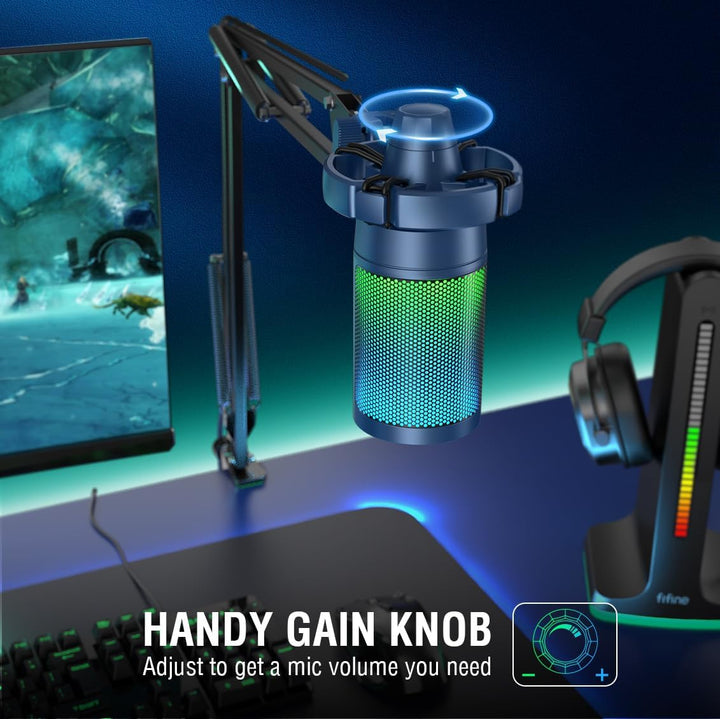 FIFINE - Kit de micrófono USB para juegos, transmisión, grabación y...