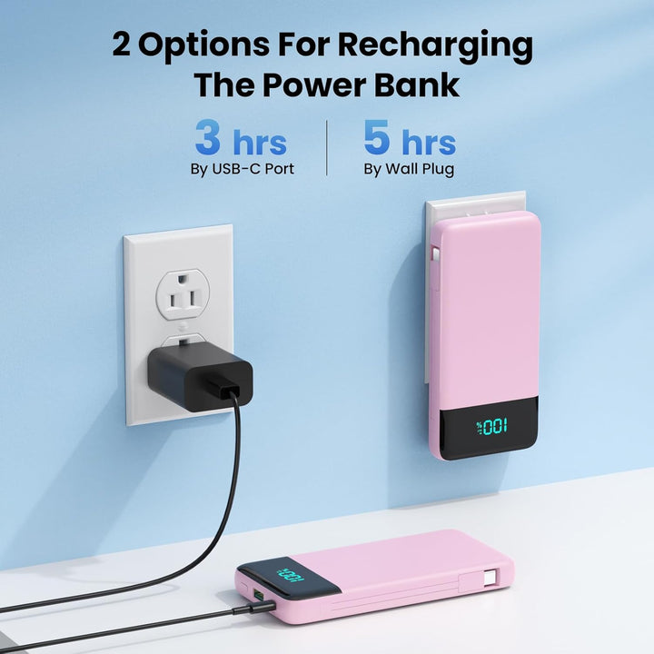 Cargador portátil para iPhone, banco de energía delgado de 13800 mA...