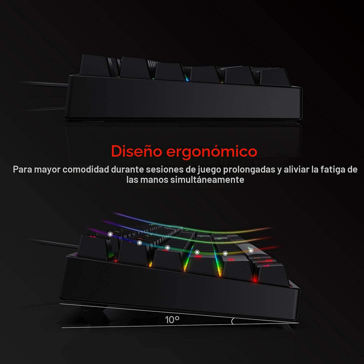 Redragon Teclado mecánico para juegos K582 RGB, 100% 104 teclas de...