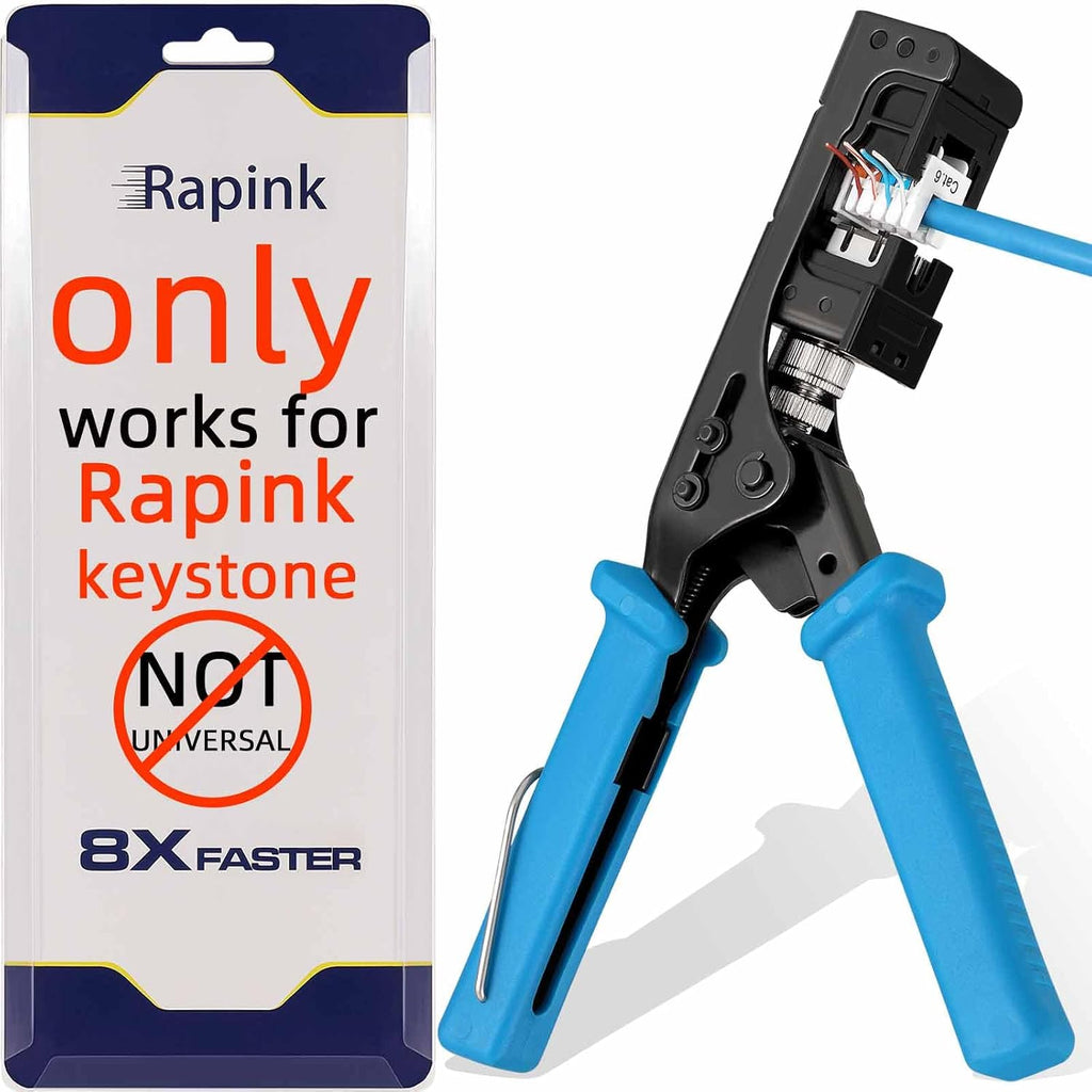 Rapink Herramienta de Conector Keystone de Velocidad para Keystone RJ45 de 90 Grados, Herramienta de Perforación Keystone Ethernet Ahorradora de Tiempo y Esfuerzo, Herramienta de Perforación Cat 6 Sin