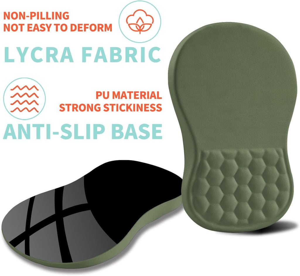 Alfombrilla ergonómica para mouse con soporte de muñeca con espuma viscoelástica y protuberancia de masaje, almohadilla para aliviar el dolor del túnel carpiano, reposamuñecas para mouse (12 x