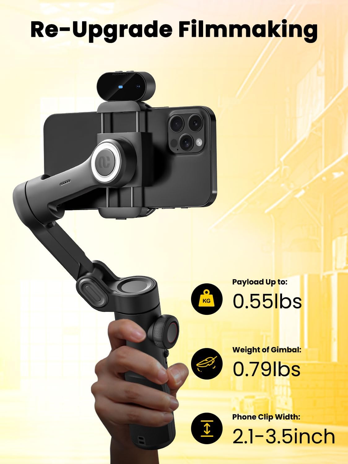 AOCHUAN Versión XE AI, estabilizador gimbal para smartphone, seguimiento de IA sin aplicación, control de gestos, gimbal Inception de 360° con TikTok YouTube, trípode de mano plegable de 3 ejes para