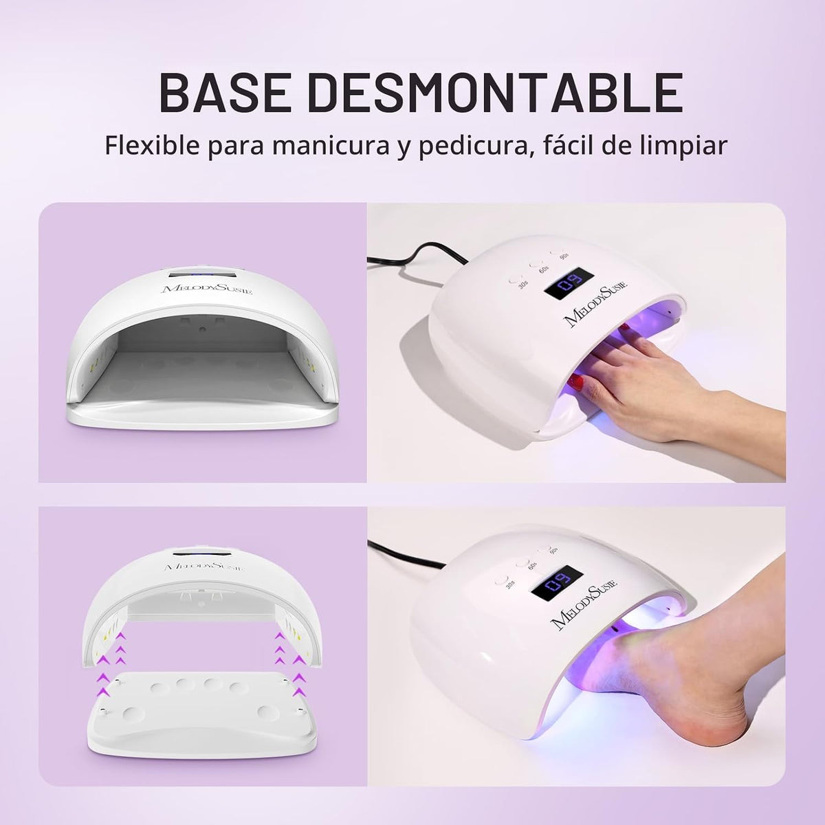 MelodySusie P-Plus30I - Lámpara de uñas profesional LED UV, secador...