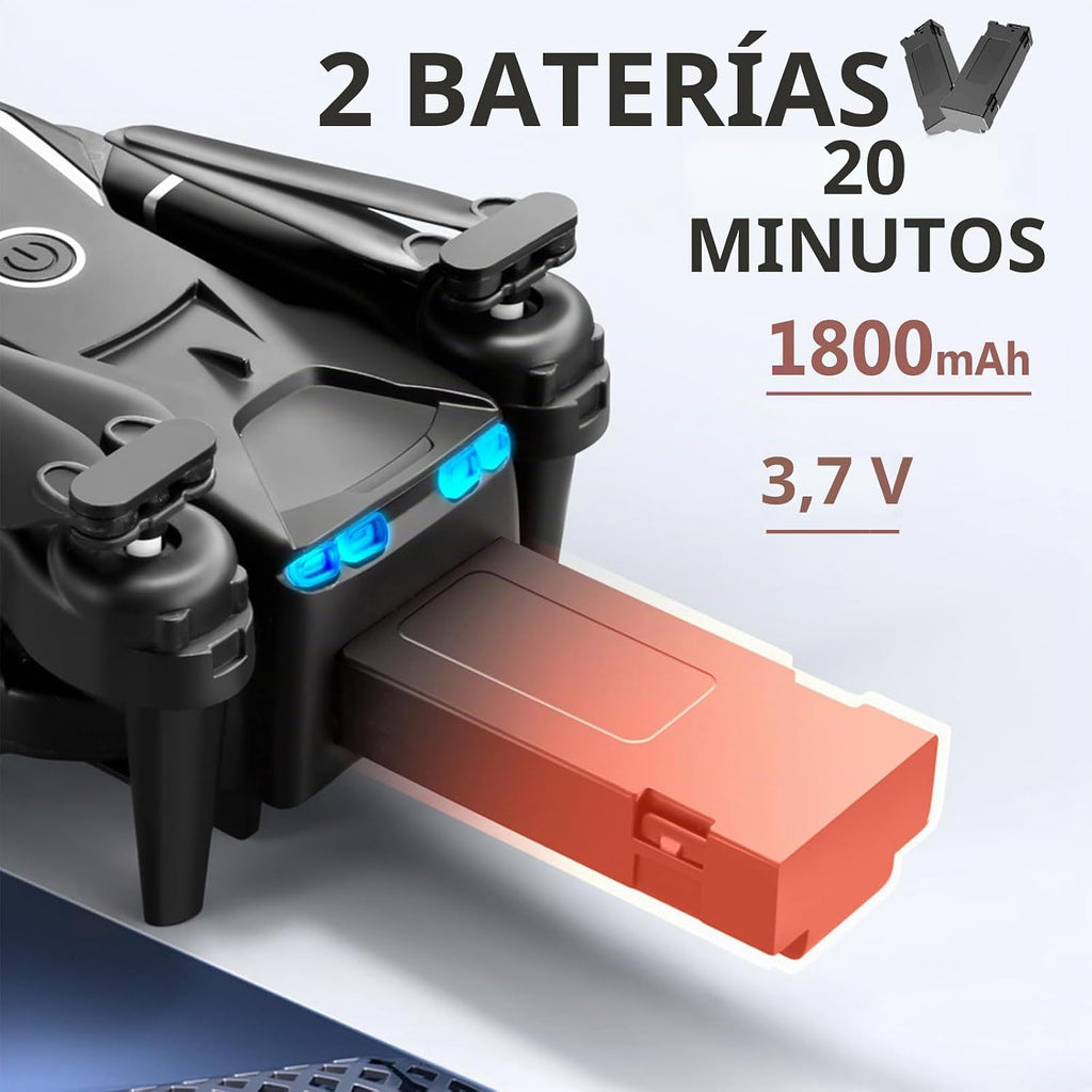 FLYVISTA Mini dron genial con cámara para niños, adultos principiantes, cámara FPV 1080P con control remoto para niños con 2 baterías, despegue y aterrizaje con un solo clic, retención de altitud, modo sin cabeza, giros de 360°, 3 velocidades de marcha, p