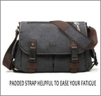 [Mejorado] Bolso mensajero vintage de lona para laptop 13" 15.6" 17" grande para libros y hombro para mujer y hombre Nuevo (Negro, X-Large)