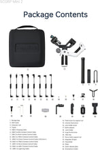 FeiyuTech Kit oficial SCORP Mini 2 cardán, estabilizador de cámara de 3 ejes con luz de llenado AI Tracker, 1,3 pulgadas Touch Sreen, para cámara sin espejo, smartphone, cámara de acción, con funda de